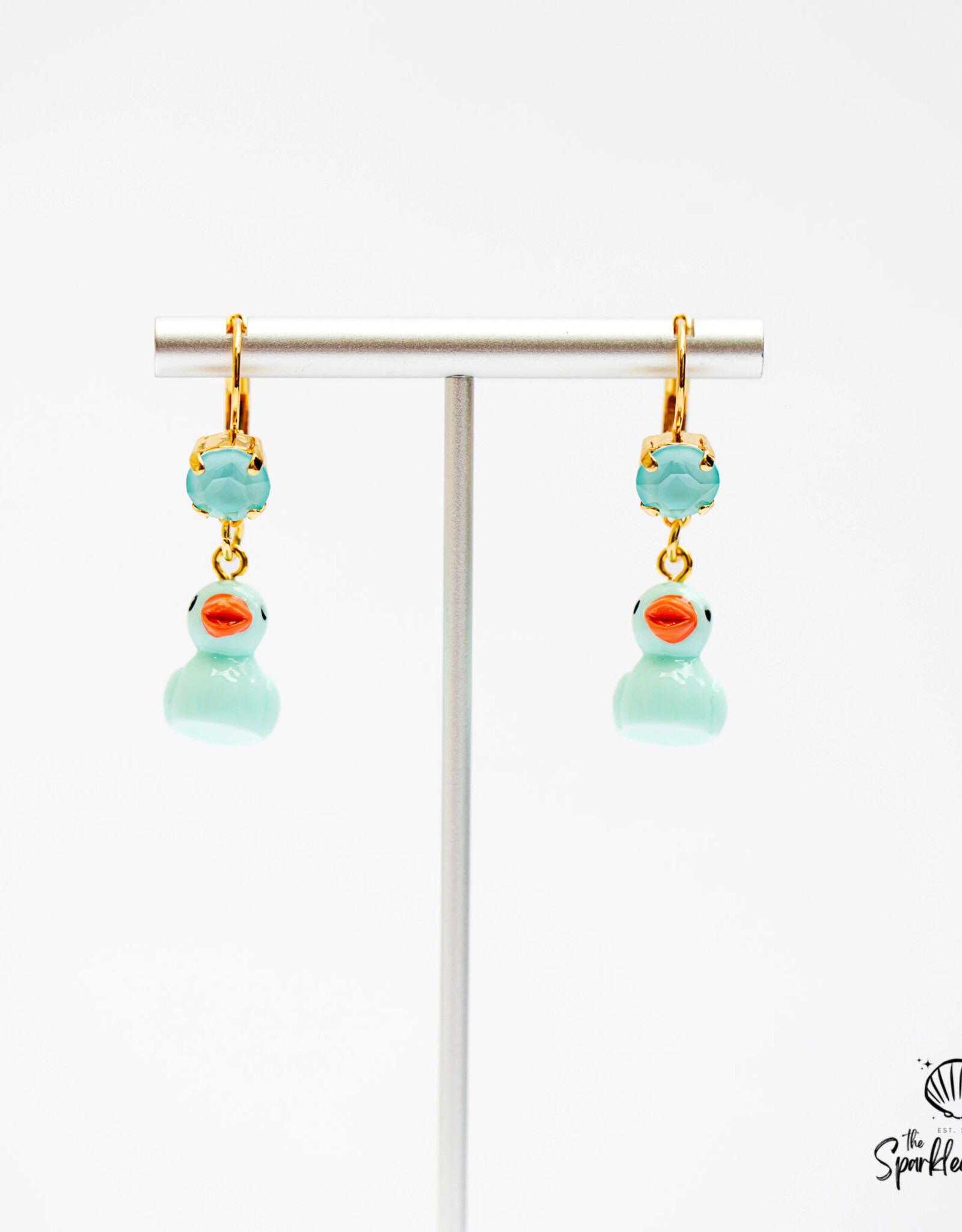 THE SPARKLED SHELL SS  SEAMIST DUCKY DROP EARRINGS