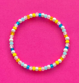 Say Like Yay DUCKIE ALL BEAD WHITE CRYSTAL AND PEARL BRACELET