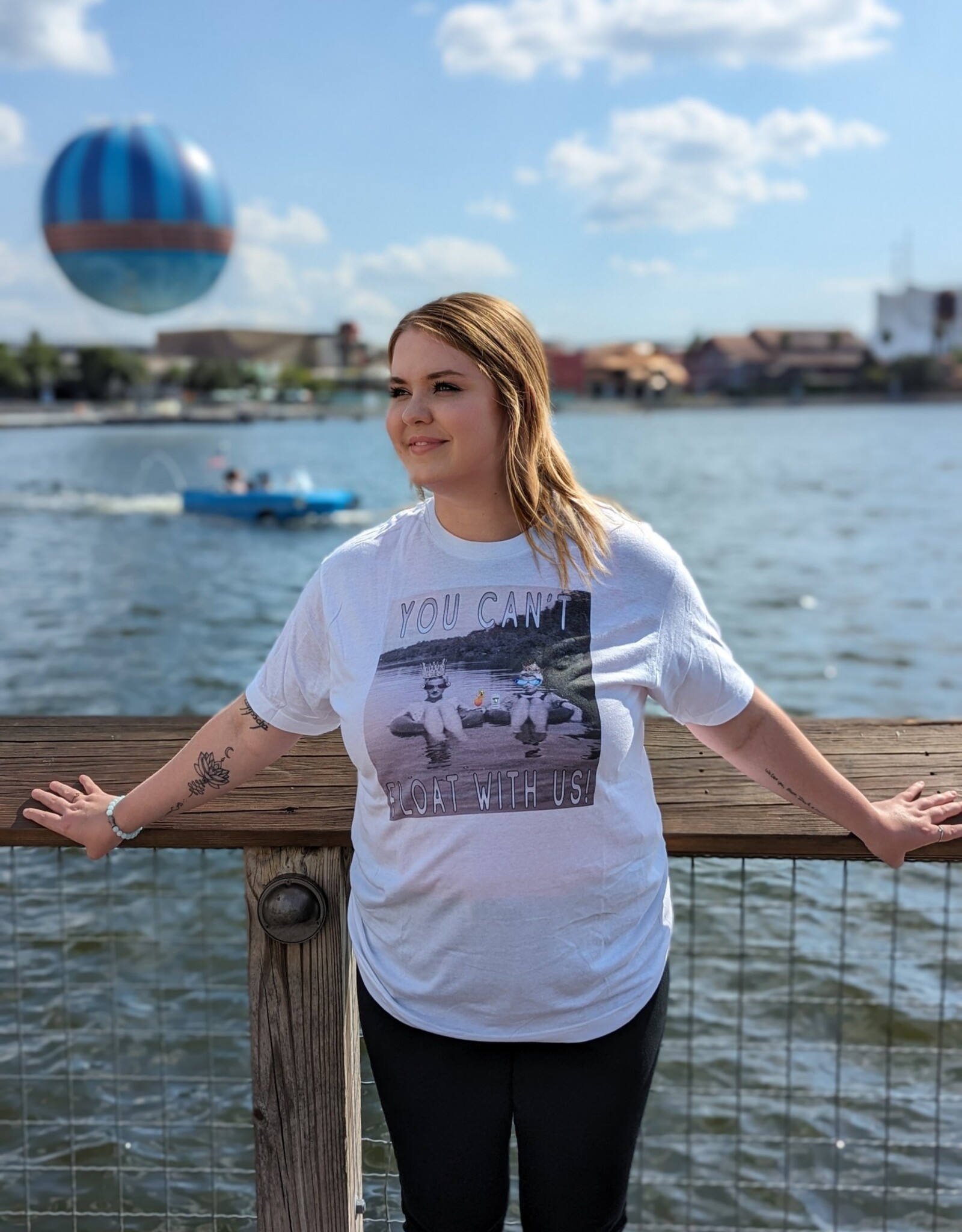 BLING-A-GOGO YOU CAN'T FLOAT WITH US TEE