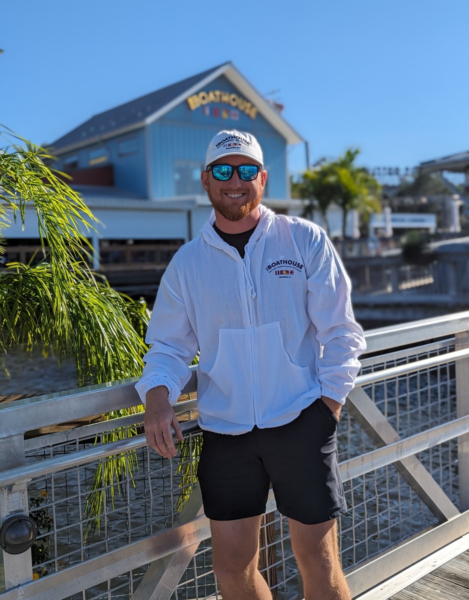 COTTONSEED WHITE LONG SLEEVE FULL ZIP HOODIE CAPTAIN ON SLEEVE