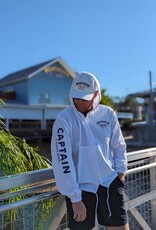 COTTONSEED WHITE LONG SLEEVE FULL ZIP HOODIE CAPTAIN ON SLEEVE