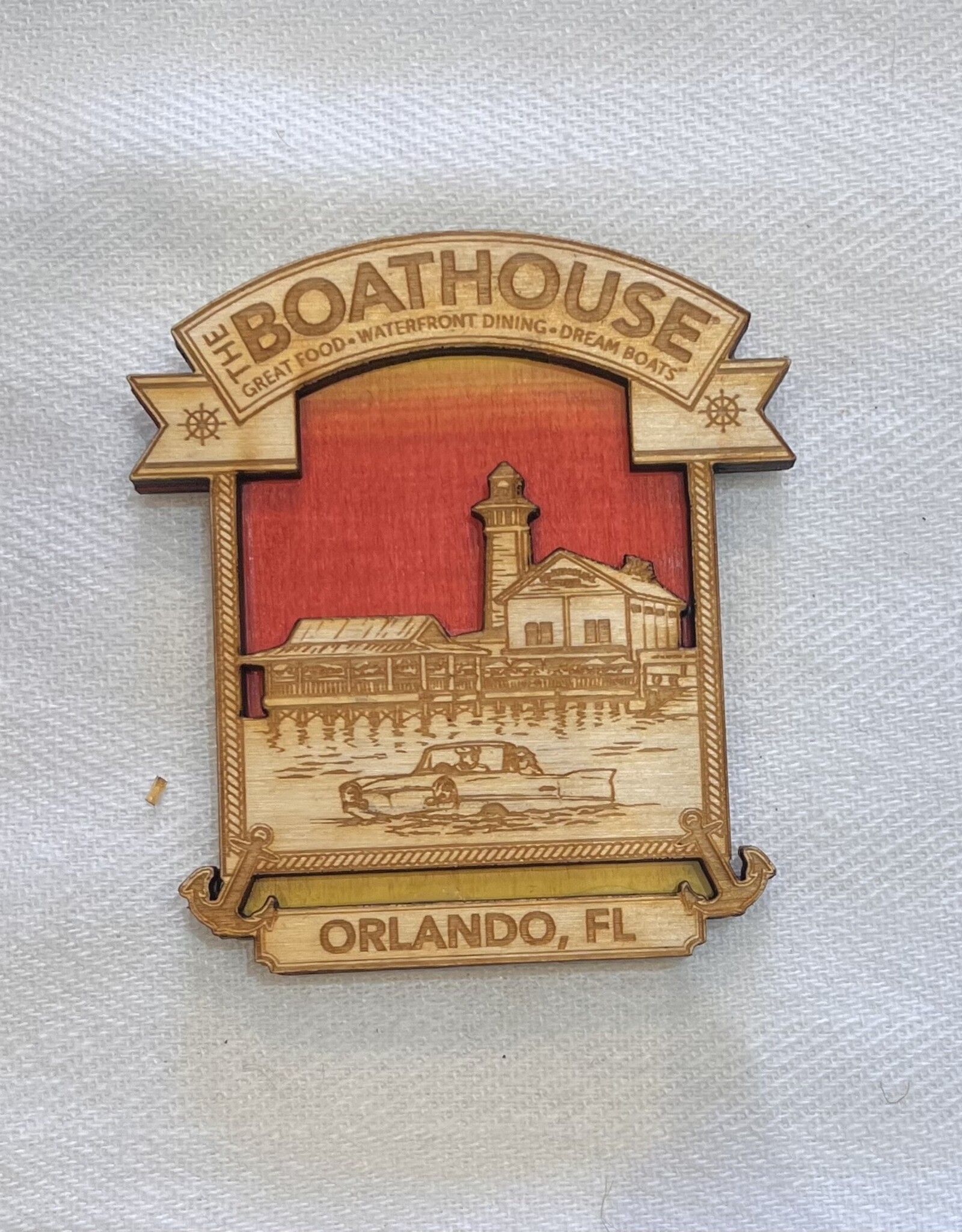 BICAST INC. BOATHOUSE WOODEN MAGNET