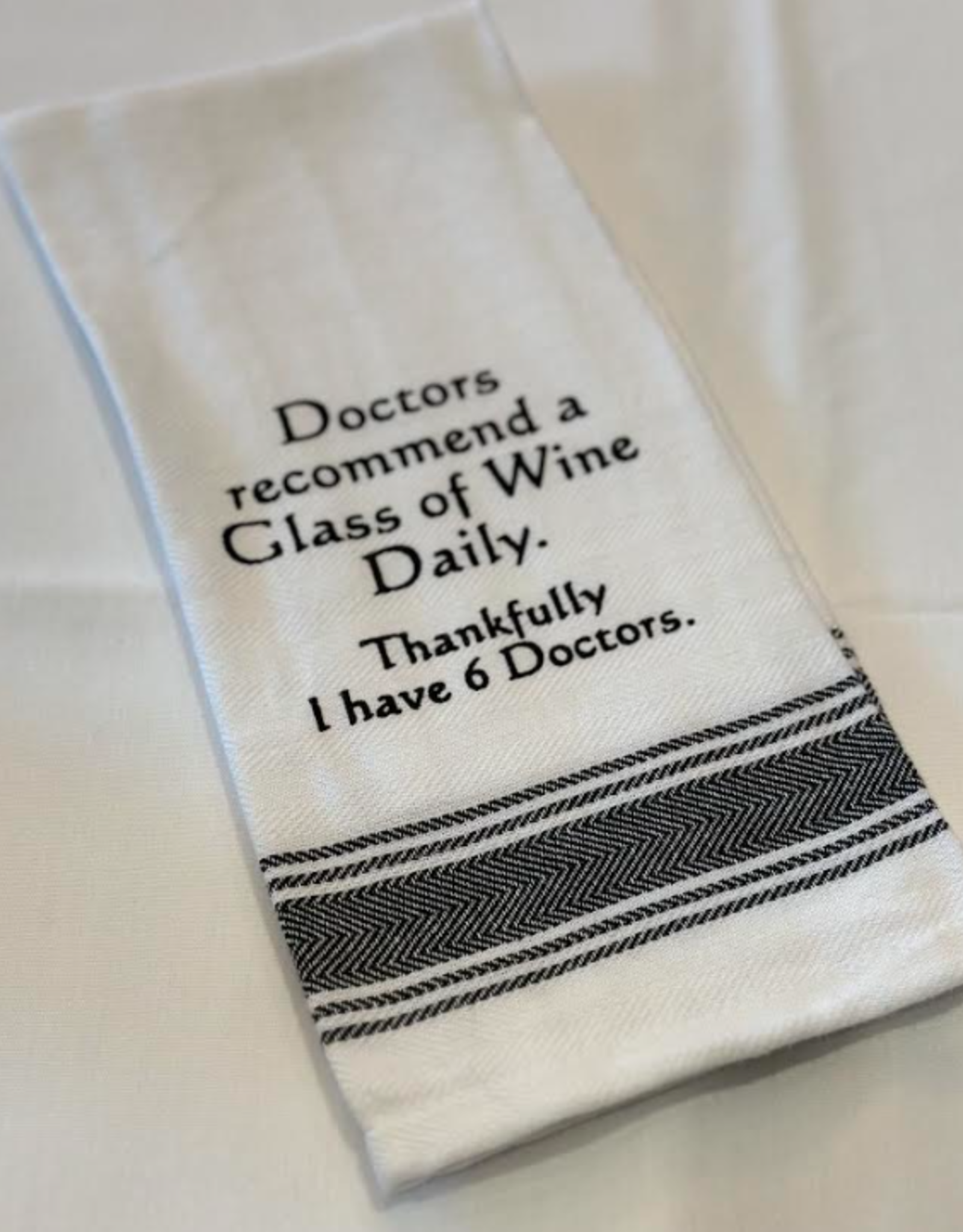 WILD HARE DESIGNS WH TOWEL DOCTORS RECOMMEND WINE