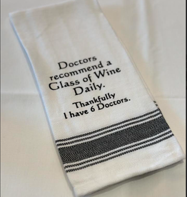 WILD HARE DESIGNS WH TOWEL DOCTORS RECOMMEND WINE