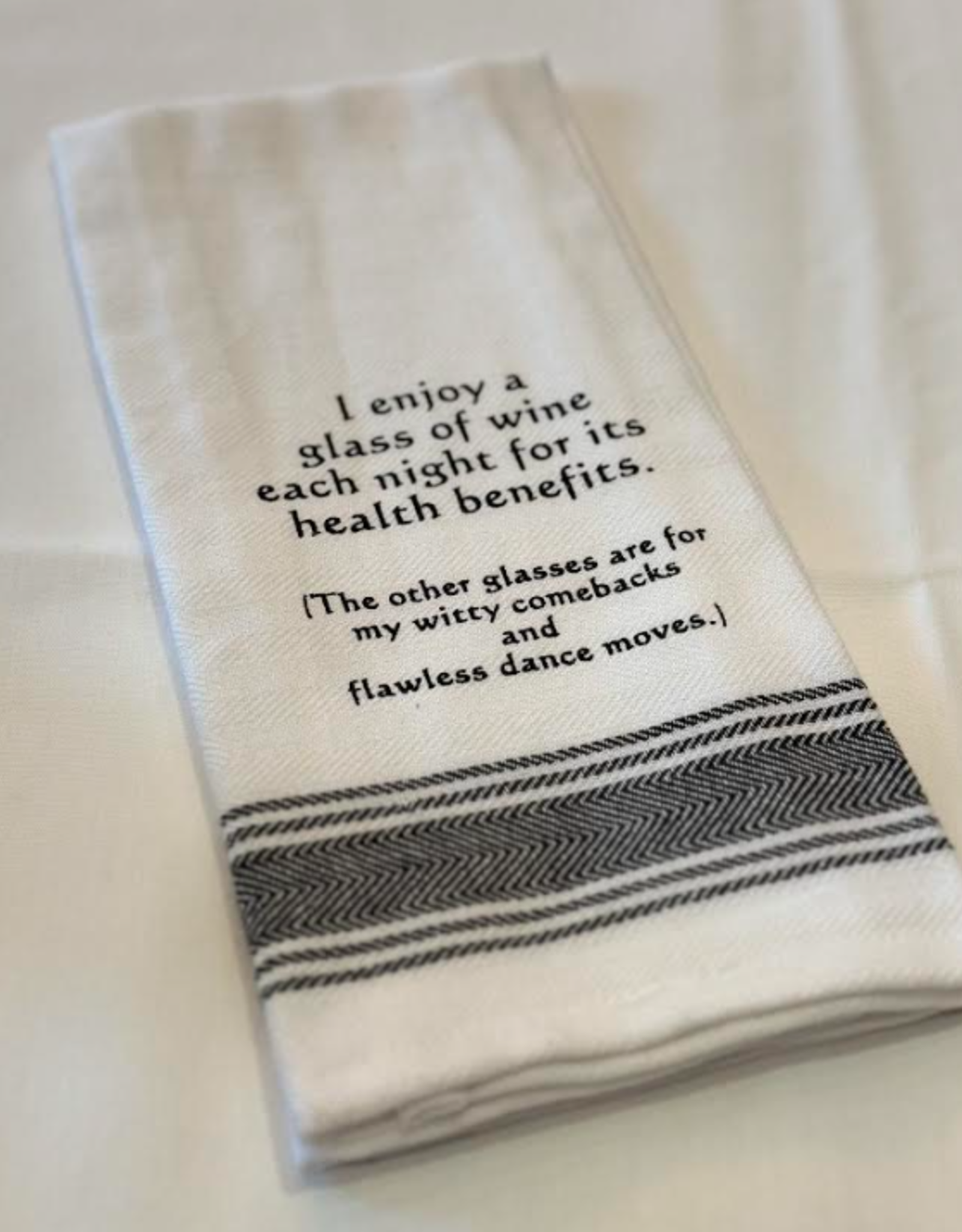 WILD HARE DESIGNS WH TOWEL ENJOY A GLASS OF WINE DANCE MOVES