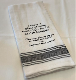 WILD HARE DESIGNS WH TOWEL ENJOY A GLASS OF WINE DANCE MOVES