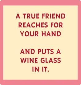 IAMTRA/DRINKS ON ME ID PUT A WINE GLASS IN IT COASTER