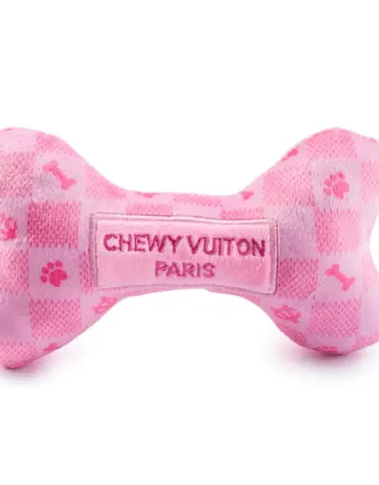 HAUTE DIGGITY DOG HD PINK CHECKER CHEWY VUITON BONE LARGE