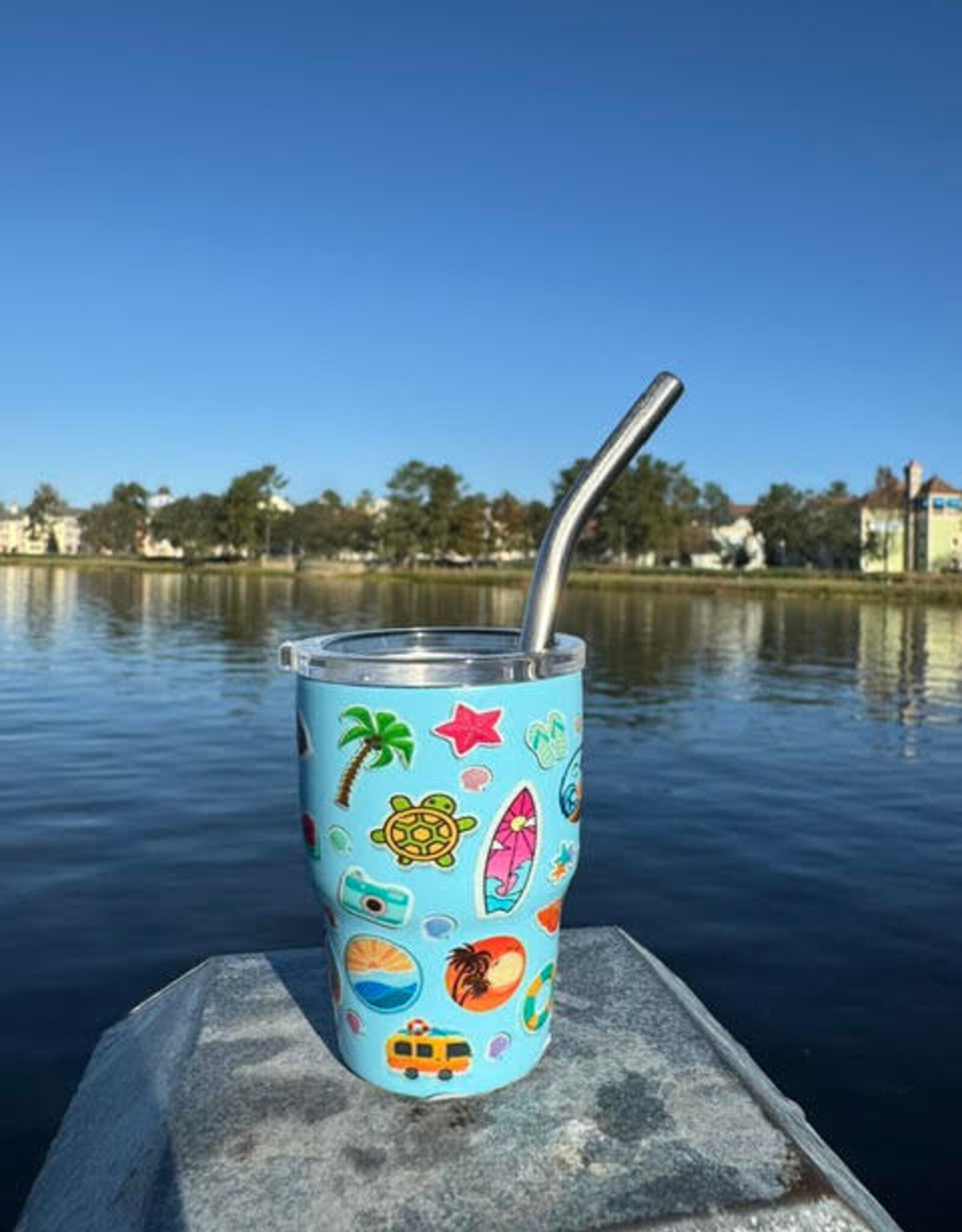 SIESTA DRINKWARE SD BEACH STICKER MINI'S W/LIDS