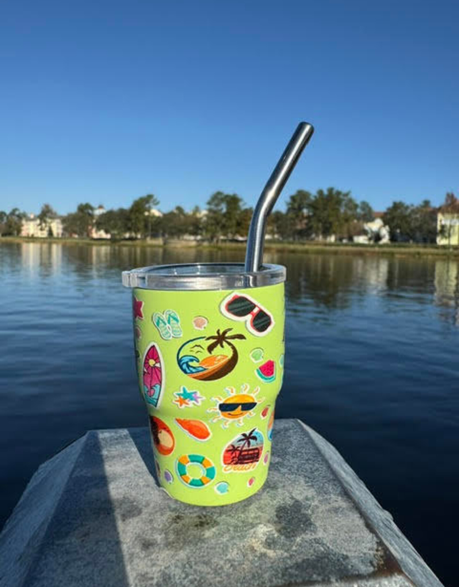 SIESTA DRINKWARE SD BEACH STICKER MINI'S W/LIDS