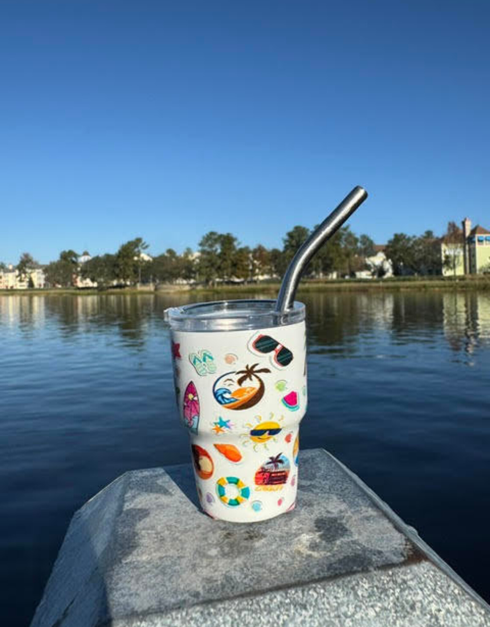 SIESTA DRINKWARE SD BEACH STICKER MINI'S W/LIDS