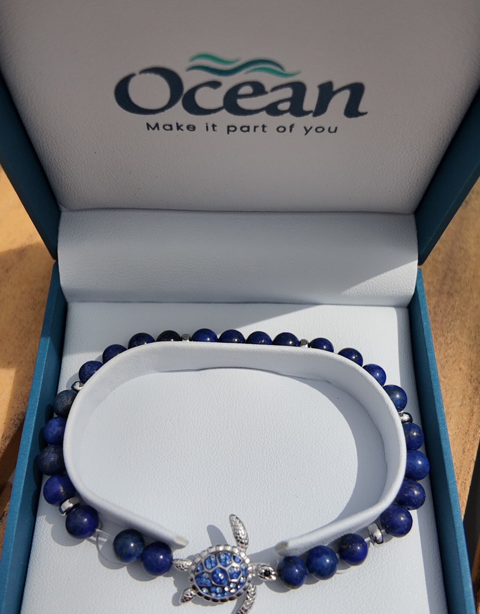 FLAIRCRAFT LIMITED TURTLE LAPIS BRACELET STERLING SILVER