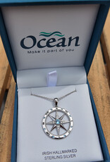 FLAIRCRAFT LIMITED COMPASS NECKLACE AQUA/WHITE