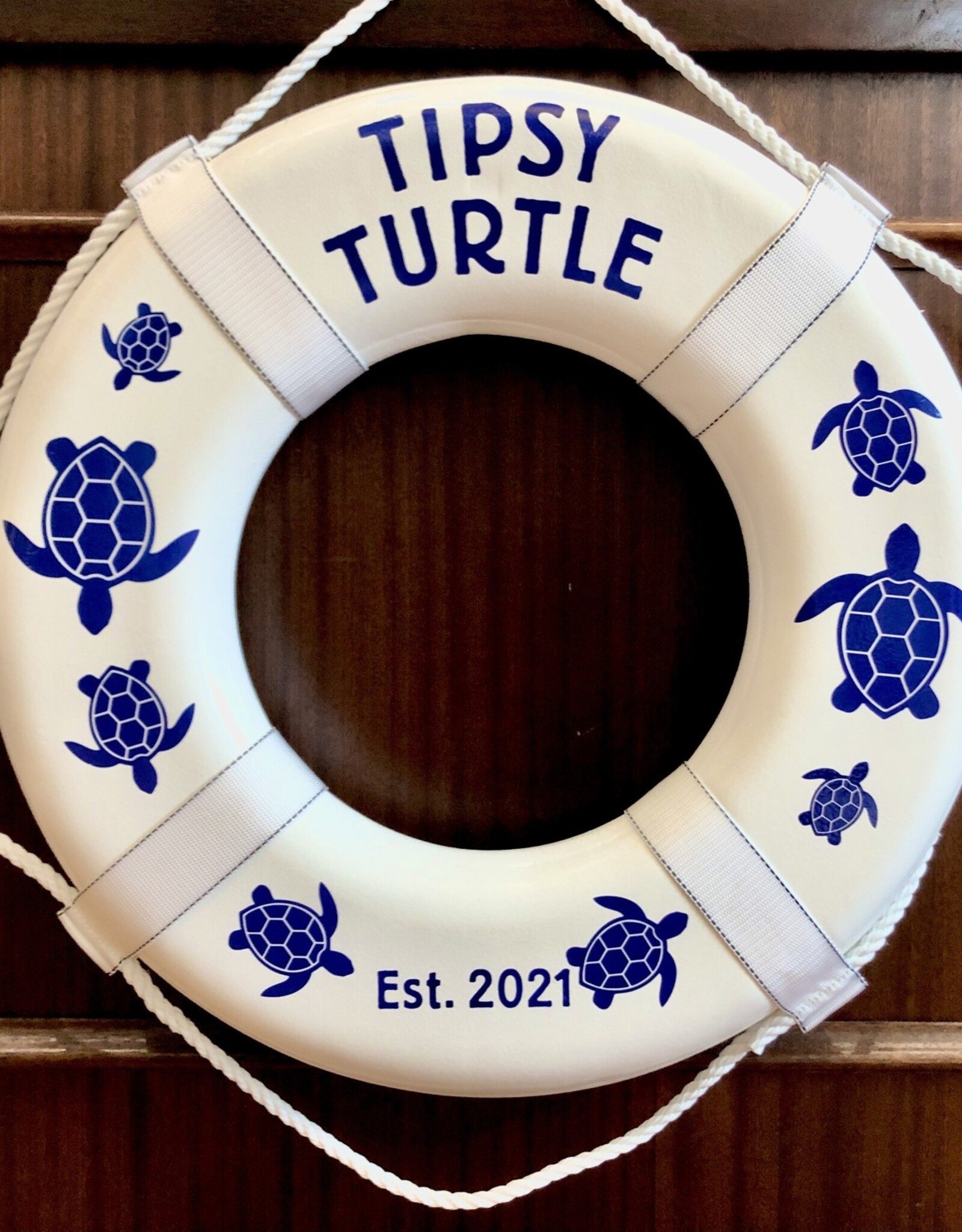 Jim Buoy CUSTOMIZED LIFE RING "TIPSY TURTLE"