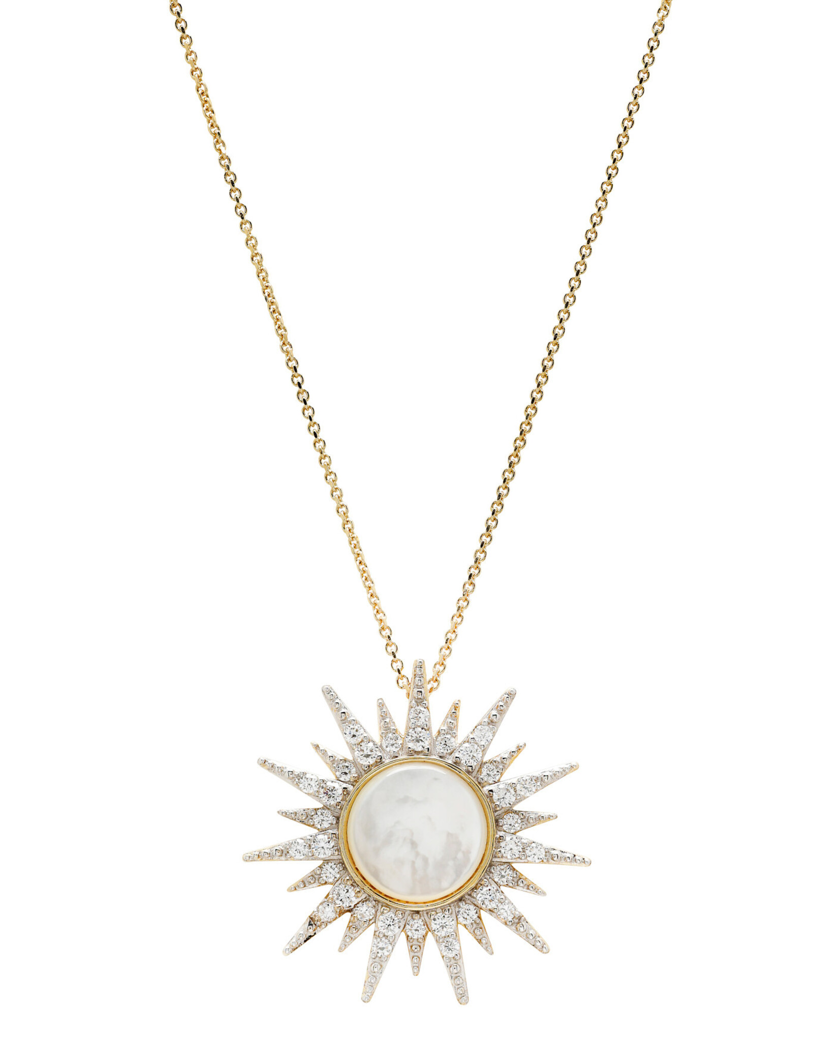 FLAIRCRAFT LIMITED SUN NECKLACE MOTHER OF PEARL 14KT GOLD