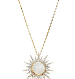 FLAIRCRAFT LIMITED SUN NECKLACE MOTHER OF PEARL 14KT GOLD