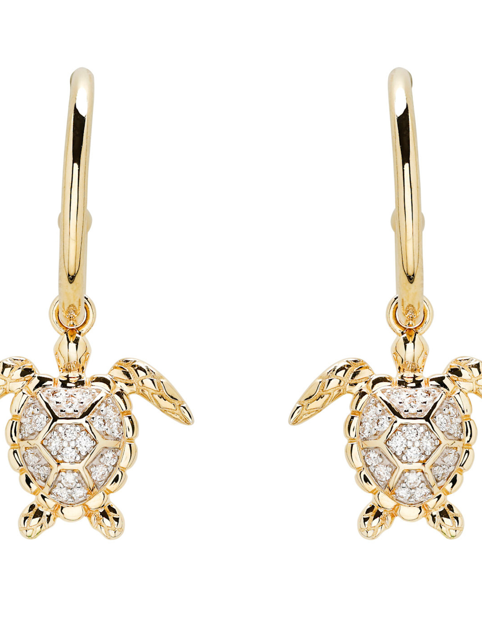 FLAIRCRAFT LIMITED TURTLE DROP EARRING 14KT GOLD