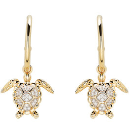 FLAIRCRAFT LIMITED TURTLE DROP EARRING 14KT GOLD