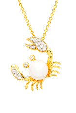 FLAIRCRAFT LIMITED PEARL CRAB NECKLACE 14KT GOLD