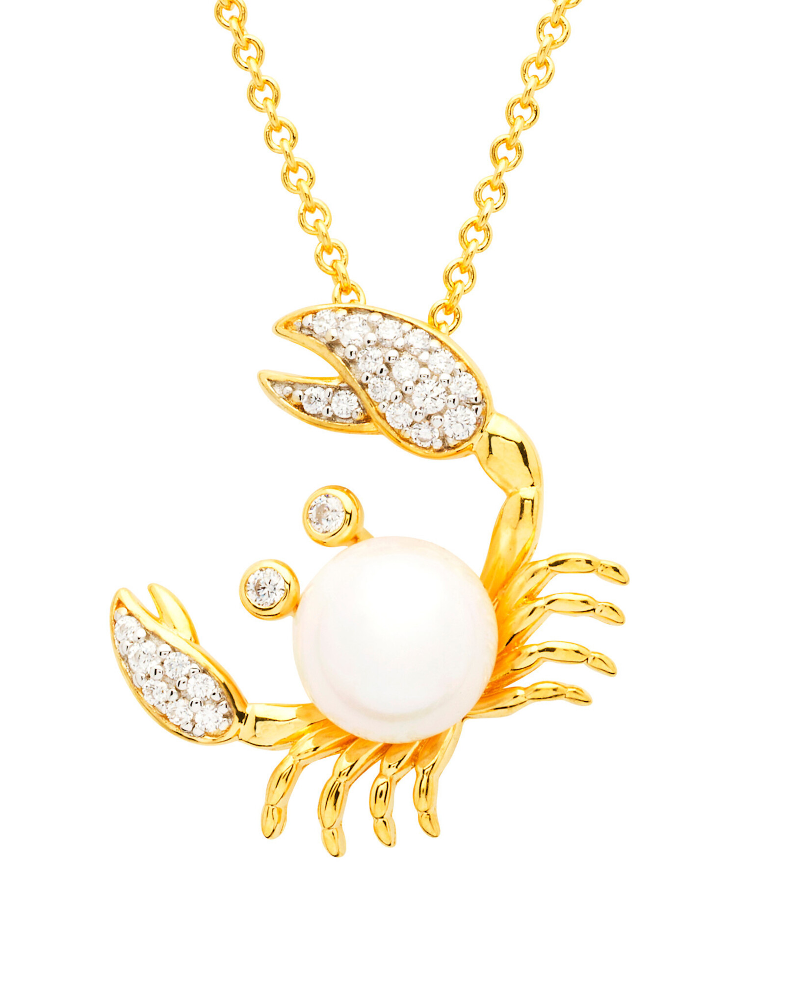 FLAIRCRAFT LIMITED PEARL CRAB NECKLACE 14KT GOLD