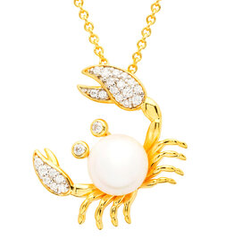 FLAIRCRAFT LIMITED PEARL CRAB NECKLACE 14KT GOLD