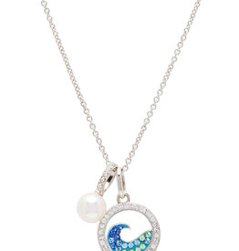 FLAIRCRAFT LIMITED PEARL WAVE NECKLACE CRYSTAL/PEARL