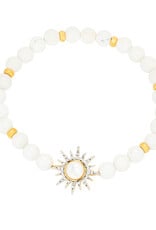 FLAIRCRAFT LIMITED SUN WHITE AGATE BRACELET 14KT GOLD