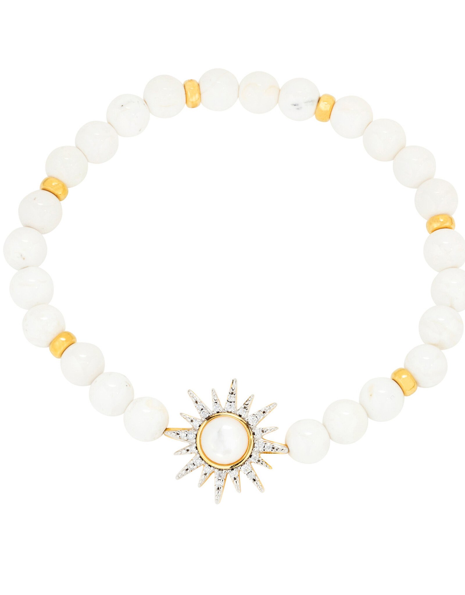 FLAIRCRAFT LIMITED SUN WHITE AGATE BRACELET 14KT GOLD