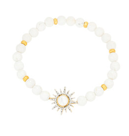 FLAIRCRAFT LIMITED SUN WHITE AGATE BRACELET 14KT GOLD