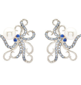 FLAIRCRAFT LIMITED OCTOPUS EARRING PEARL/CRYSTAL