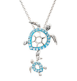 FLAIRCRAFT LIMITED TURTLE NECKLACE AQUA STERLING SILVER