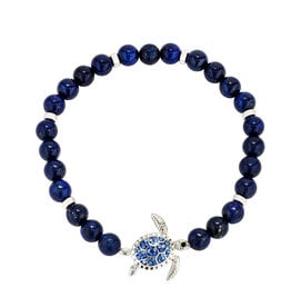 FLAIRCRAFT LIMITED TURTLE LAPIS BRACELET STERLING SILVER