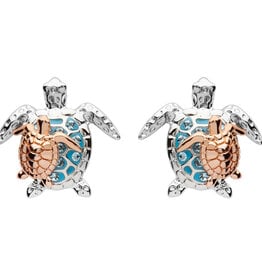 FLAIRCRAFT LIMITED TURTLE AND BABY STUD EARRING SILVER