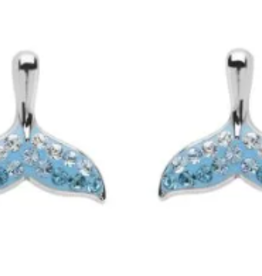 FLAIRCRAFT LIMITED WHALE TALE STUD EARRINGS SILVER