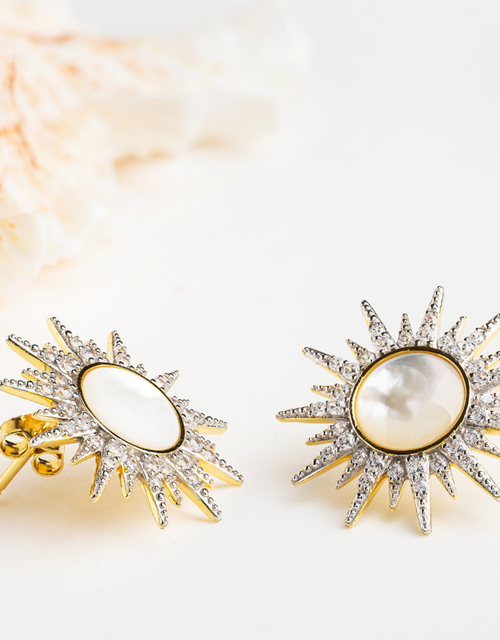 FLAIRCRAFT LIMITED SUN STUD EARRINGS 14KT GOLD