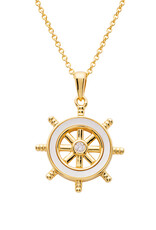 FLAIRCRAFT LIMITED SHIPS WHEEL NECKLACE 14KT GOLD