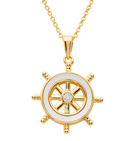 FLAIRCRAFT LIMITED SHIPS WHEEL NECKLACE 14KT GOLD