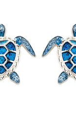 FLAIRCRAFT LIMITED BLUE ENAMEL TURTLE EARRINGS