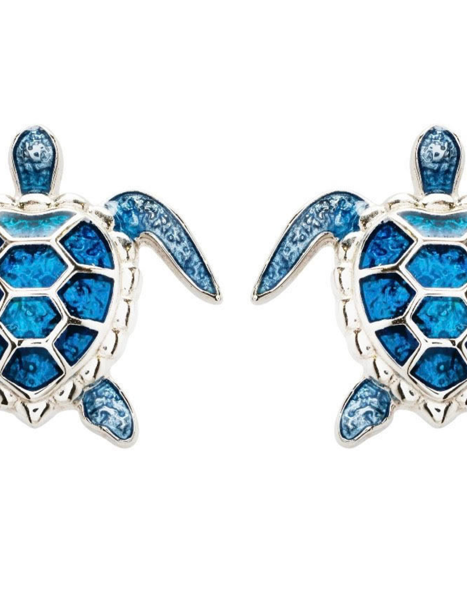 FLAIRCRAFT LIMITED BLUE ENAMEL TURTLE EARRINGS