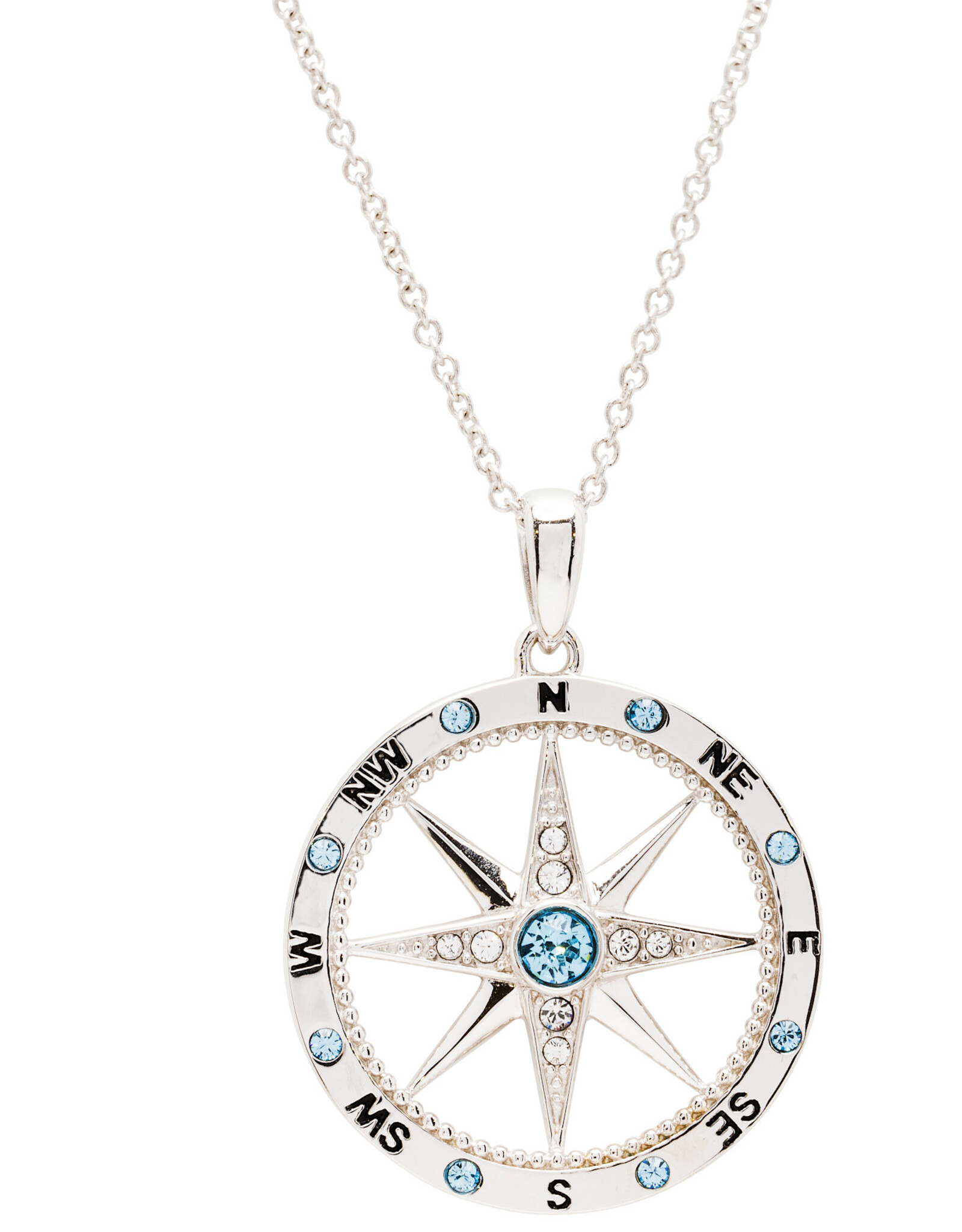 FLAIRCRAFT LIMITED COMPASS NECKLACE AQUA/WHITE