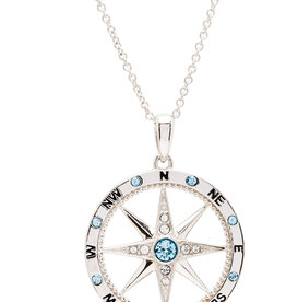 FLAIRCRAFT LIMITED COMPASS NECKLACE AQUA/WHITE