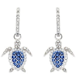 FLAIRCRAFT LIMITED SAPPHIRE BLUE TURTLE EARRINGS