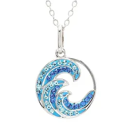 FLAIRCRAFT LIMITED BLUE CRYSTAL WAVE MINI NECKLACE