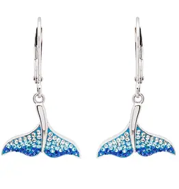 FLAIRCRAFT LIMITED WHALE TAIL EARRINGS BLUE/WHITE
