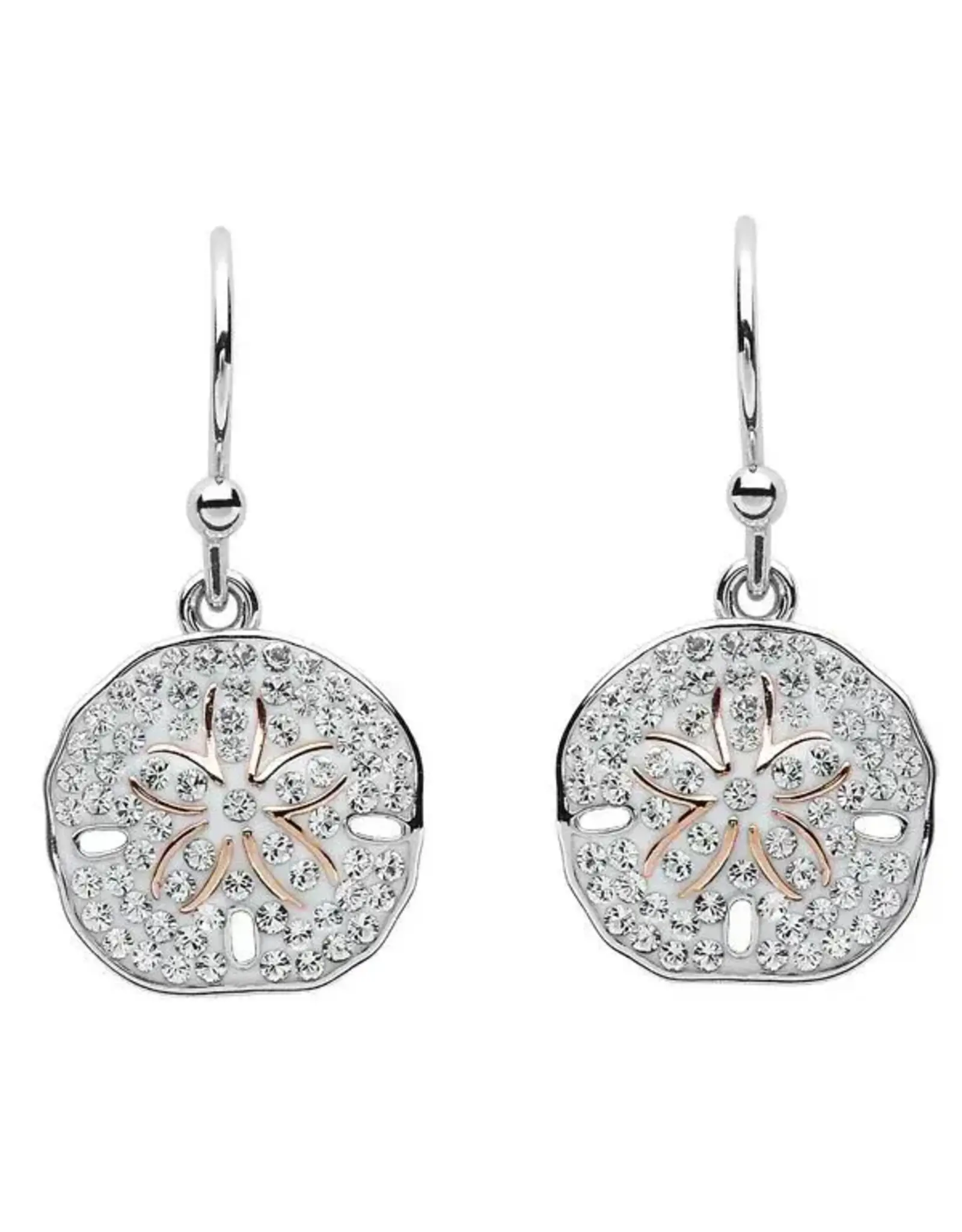 FLAIRCRAFT LIMITED SAND DOLLAR DROP EARRINGS SILVER