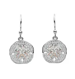 FLAIRCRAFT LIMITED SAND DOLLAR DROP EARRINGS SILVER