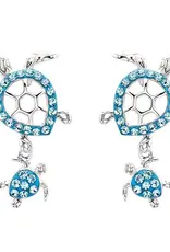 FLAIRCRAFT LIMITED TURTLE EARRINGS AQUA STERLING SILVER