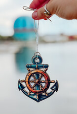 BUCKET WONDERS ANCHOR AND SHIP WHEEL WOOD ORNAMENT