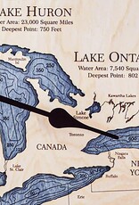 SEA & SOUL GREAT LAKES DRIFT WOOD DEEP WATER BLUE CLOCK 16"