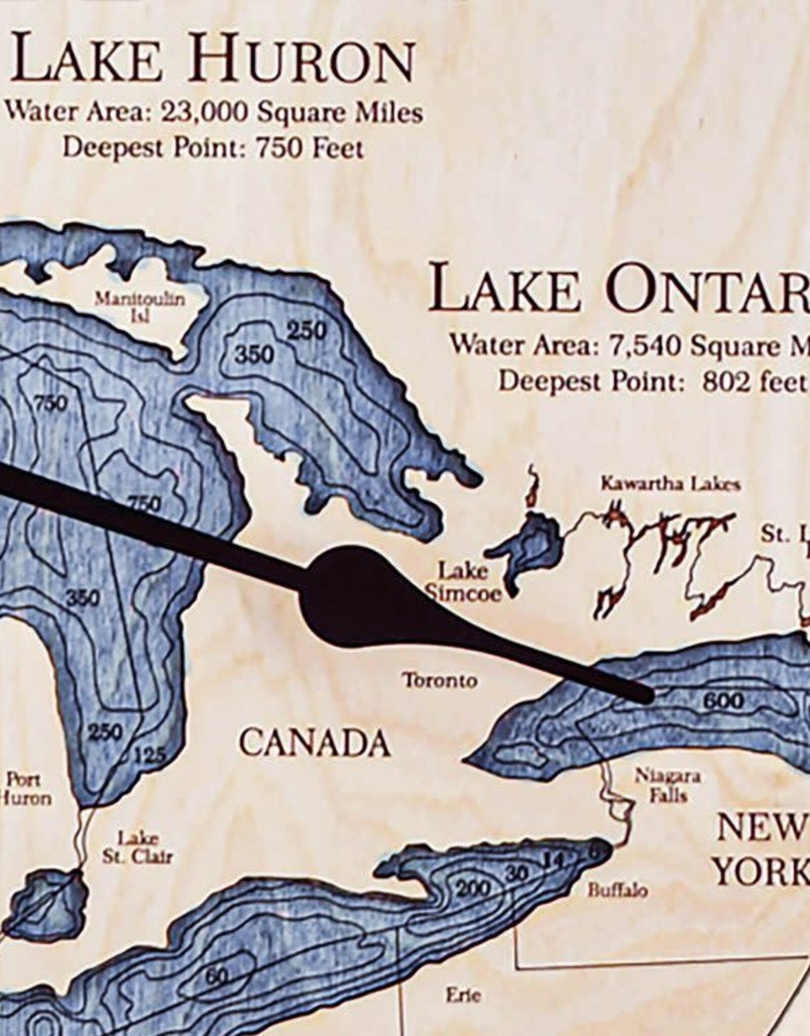 SEA & SOUL GREAT LAKES DRIFT WOOD DEEP WATER BLUE CLOCK 16"